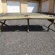 Khaki military camp bed