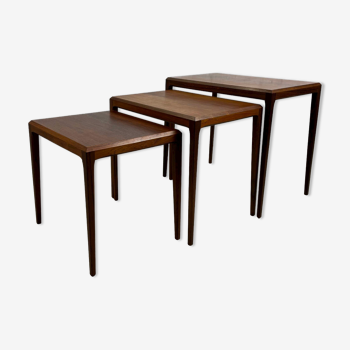 Johannes Andersen's nesting tables or side tables for CFC Silkeborg rosewood, 6 years