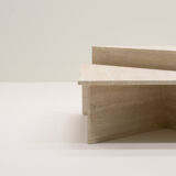 Up&Up triangle travertine coffee table, Italy 70s