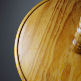 Large wooden pine cheese display stand, handcrafted, vintage 70s-80s.