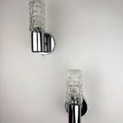 Pair of Targetti Sankey sconces, Murano faceted glass, Italy, 1970