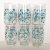 6 stackable forget-me-not glasses