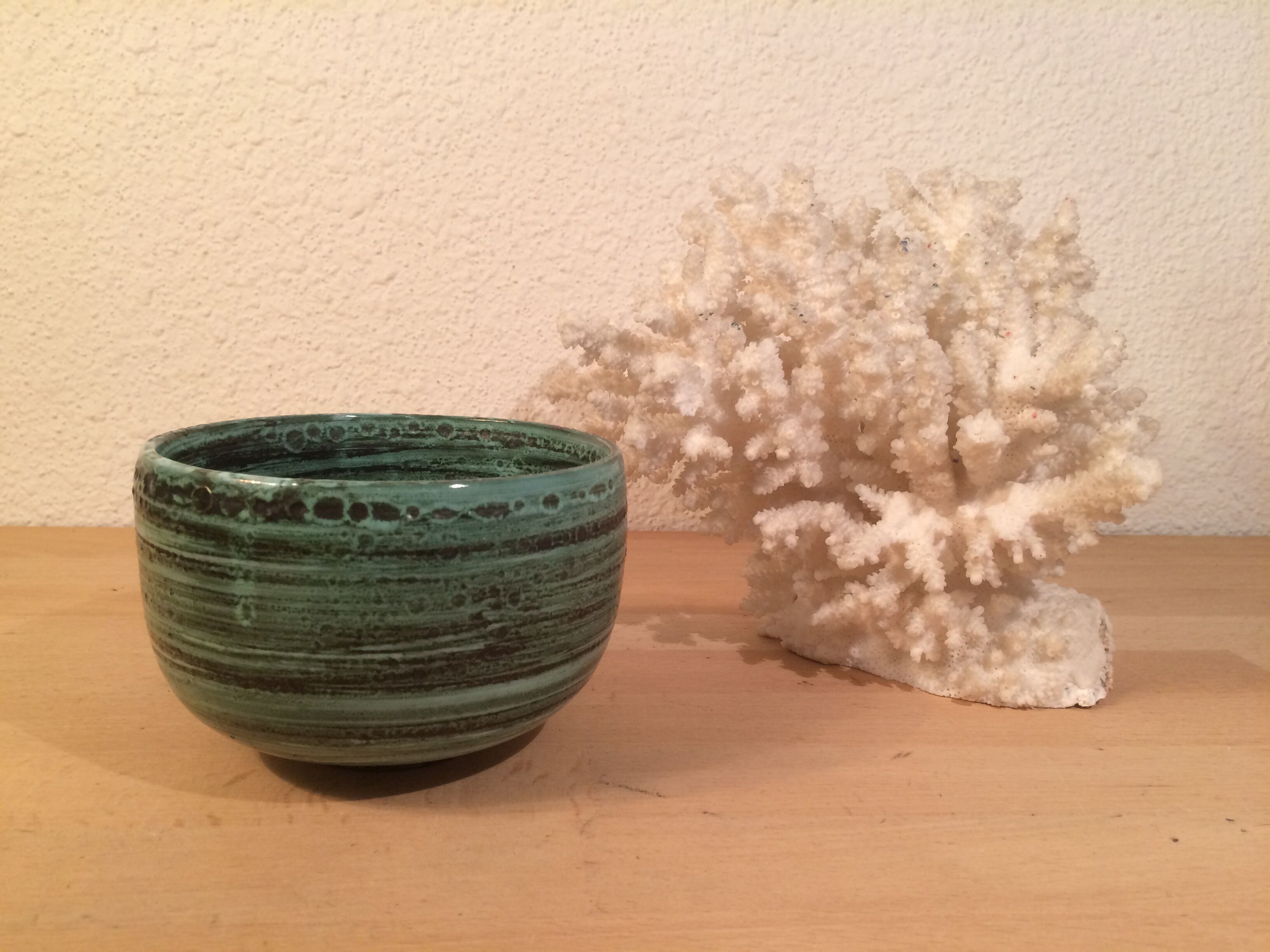 Bowl in ceramic 60s green color "primavera"