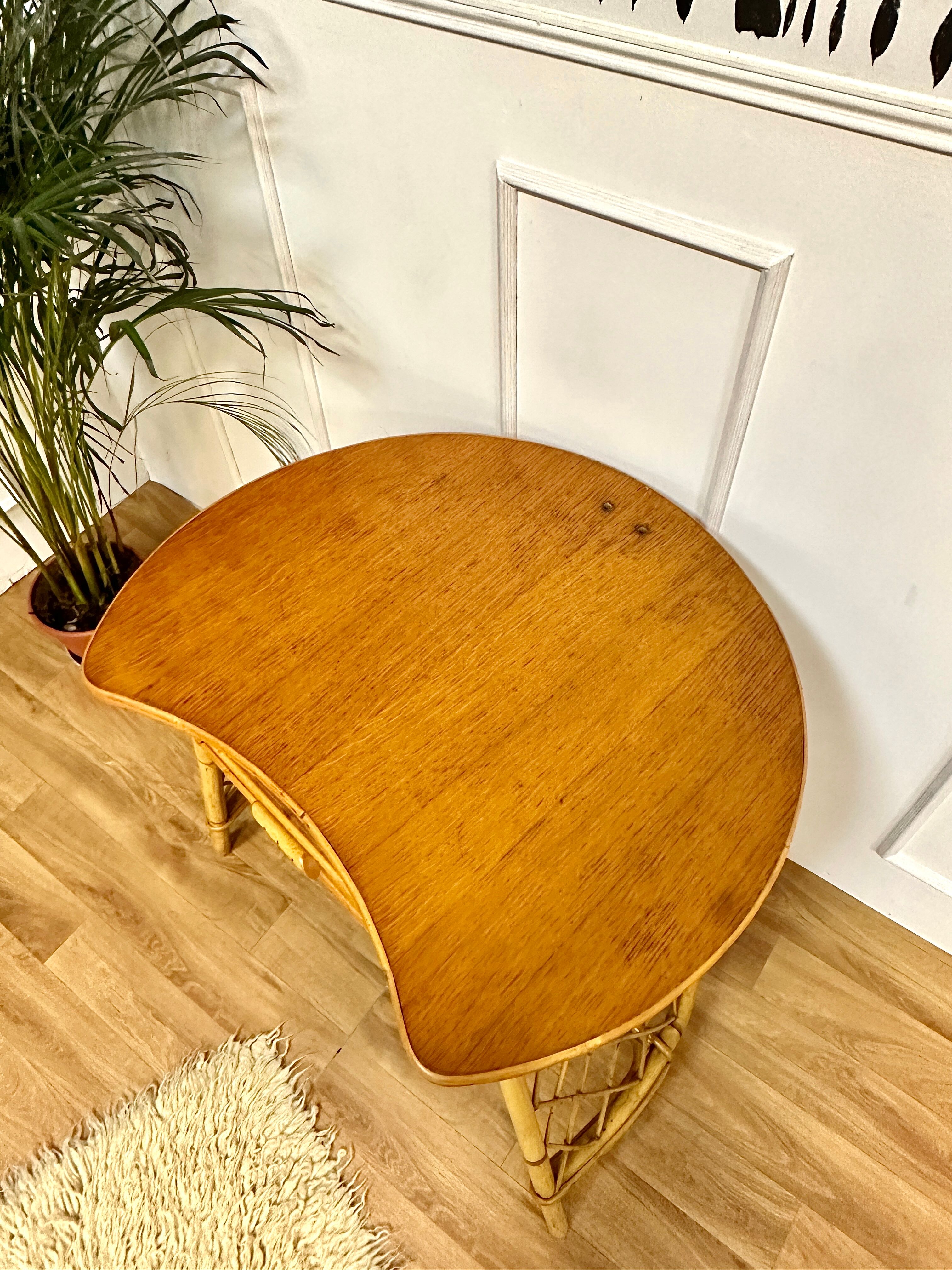 Vintage rattan table, desk