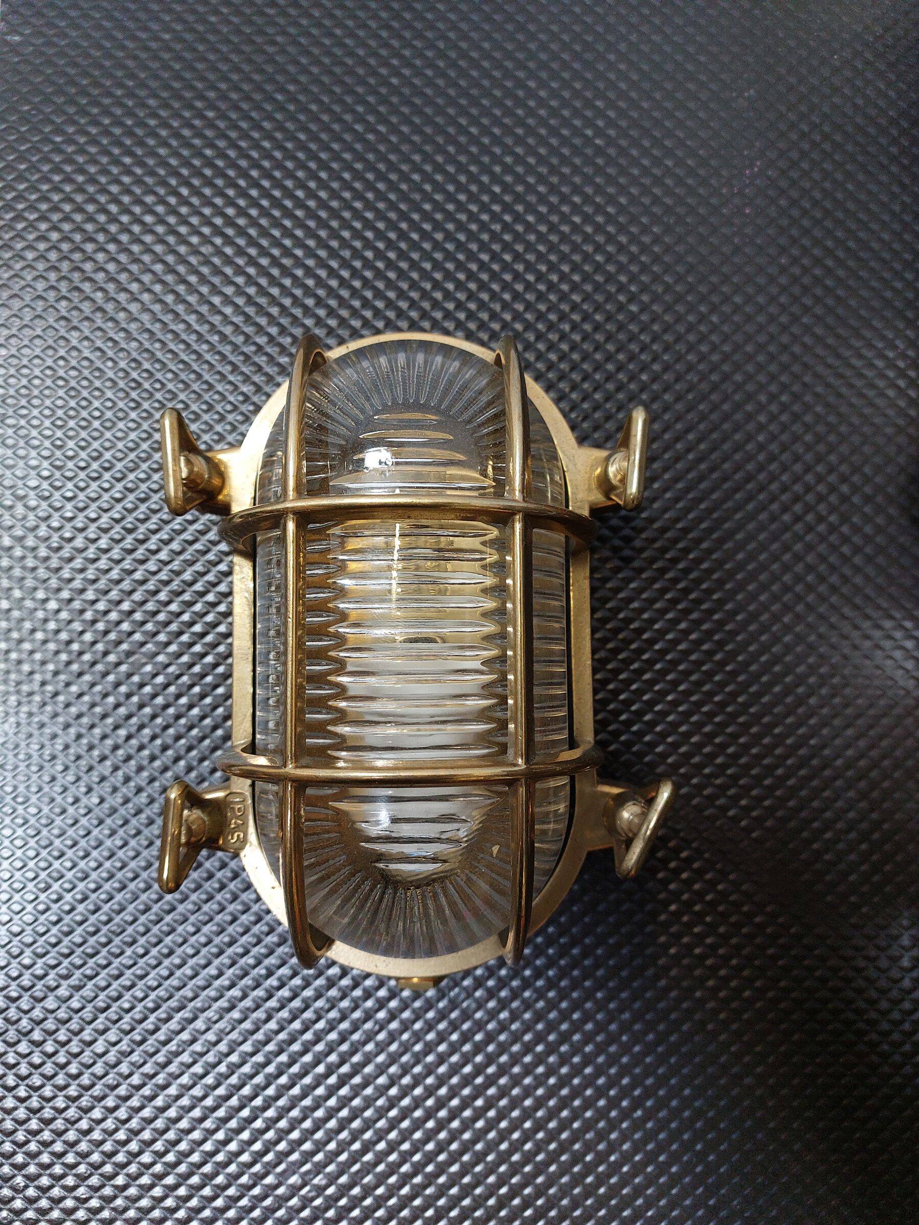 Brass marine corridor wall light