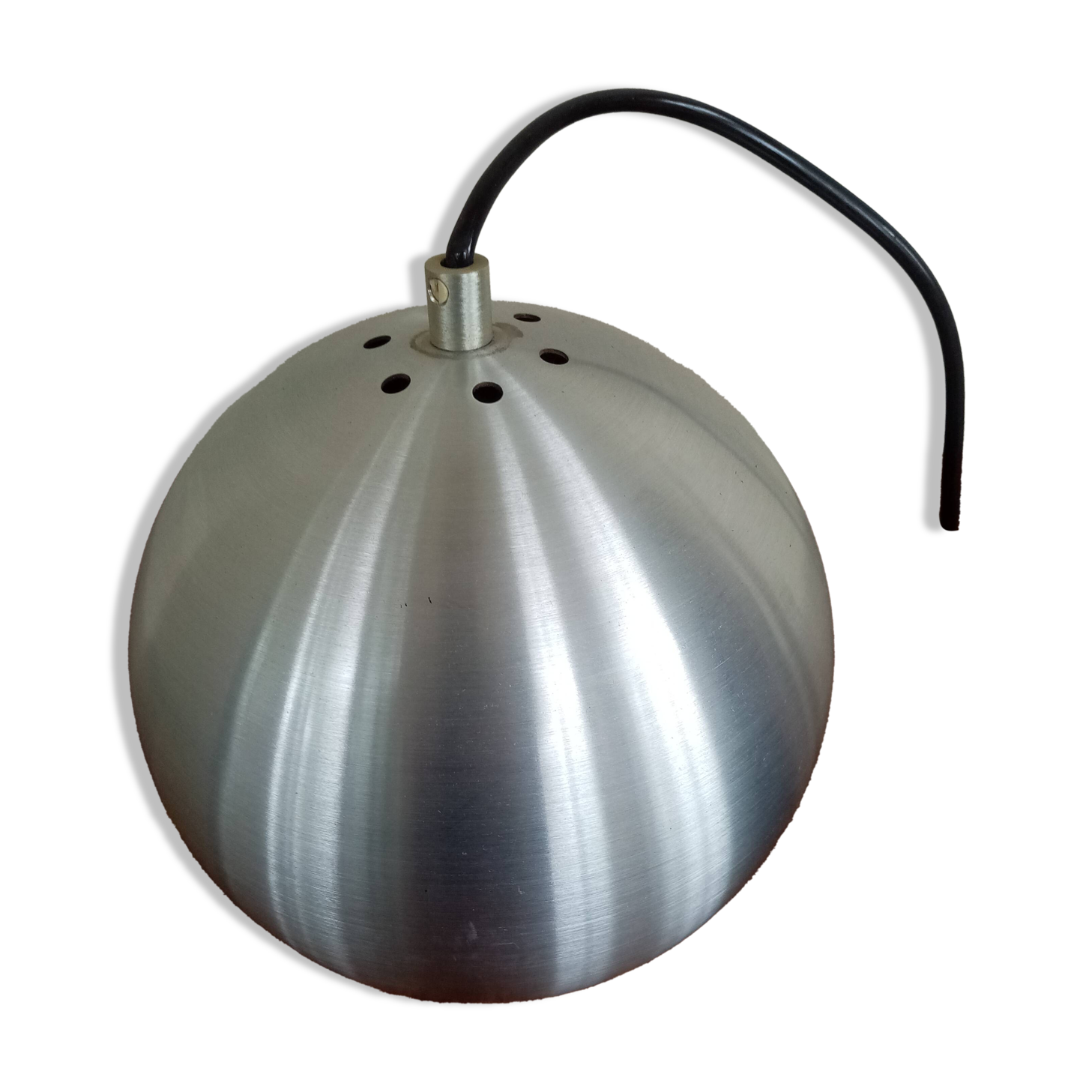 Chandelier suspension light eyeball aluminum ball Space age 70s