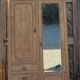 Antique Parisian wardrobe in solid raw oak: hanging space + shelves