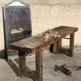 Ancien établi en chêne