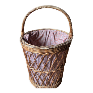Corbeille en rotin avec son tissu