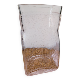 Square bubble glass vase