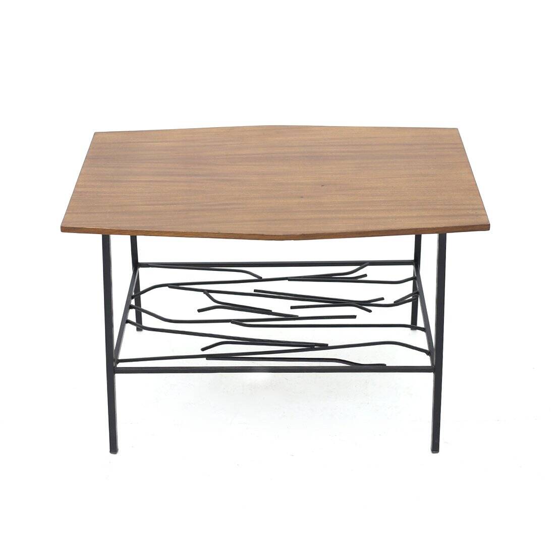 Coffee table with a wooden top, 1950s.