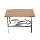 Coffee table with a wooden top, 1950s.