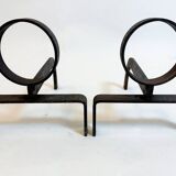 Pair of Mid-Century Modern Firedogs, Italy, 1950s