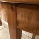 Half moon table with cherry and walnut