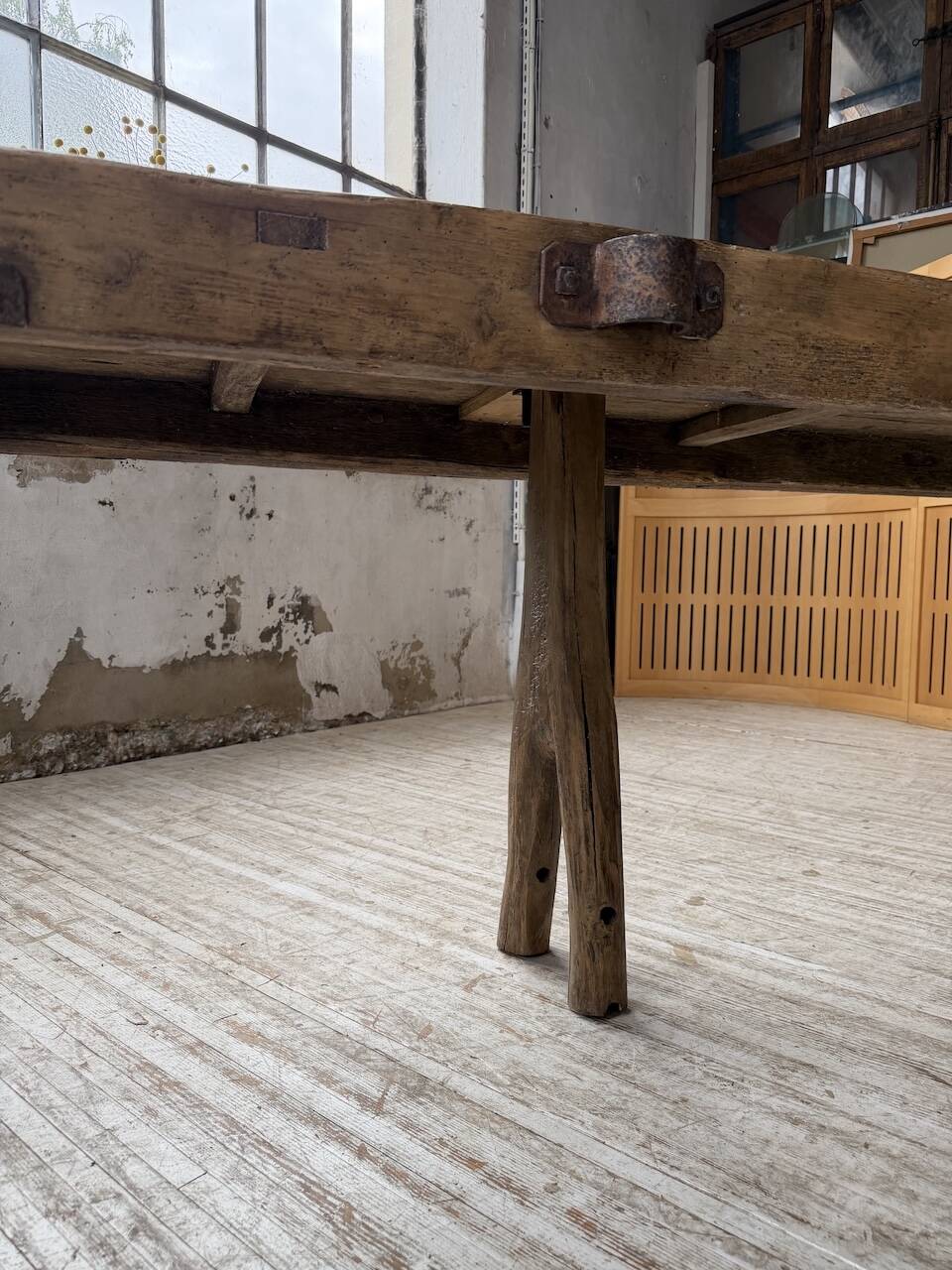 Brutalist popular art table XXL 3.5m/4m pine and oak