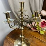 Candlestick, four-light brass candelabra