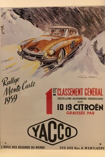 Plate metal advertising Citroën Rallye Monte-Carlo 1959