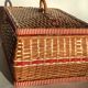 Wicker and scoubidou sewing basket
