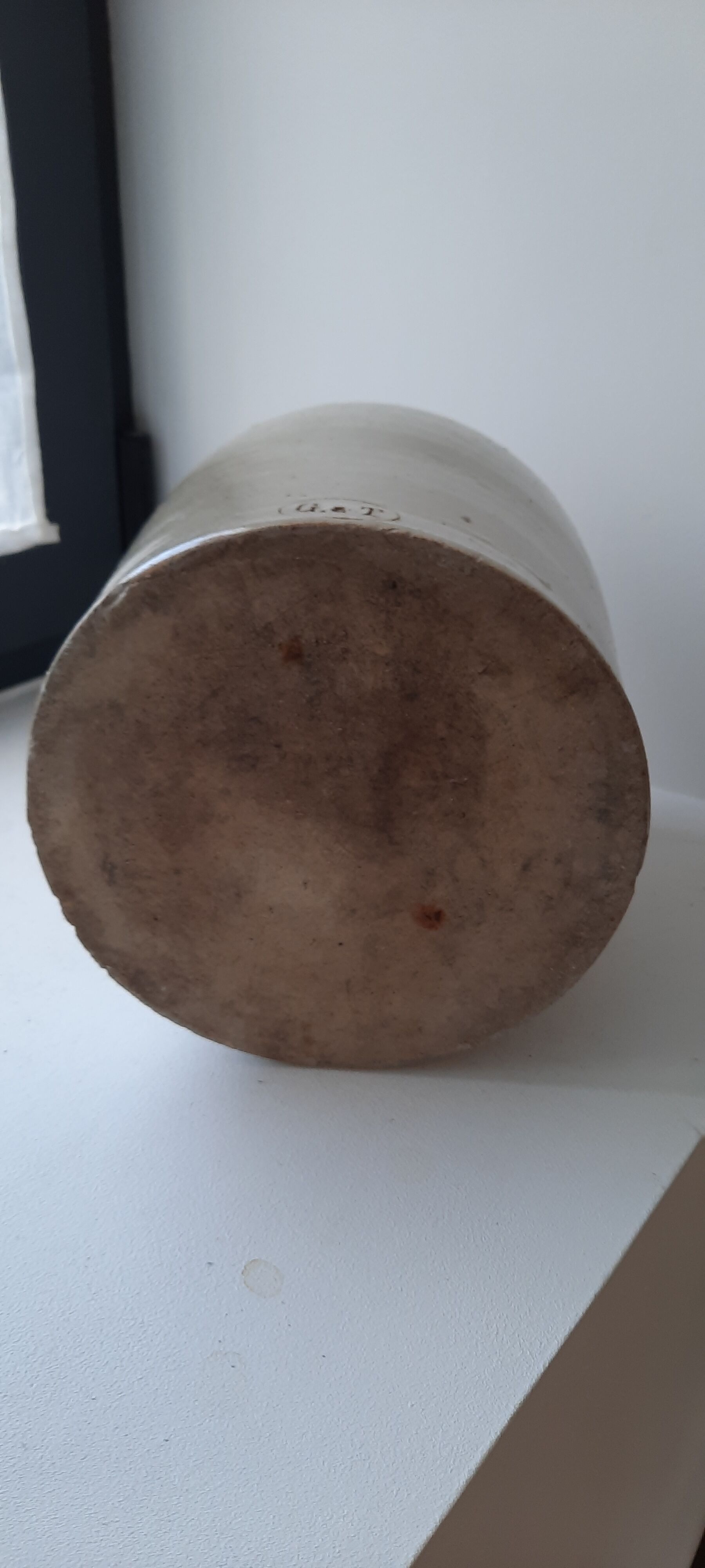 Old glazed sandstone pot