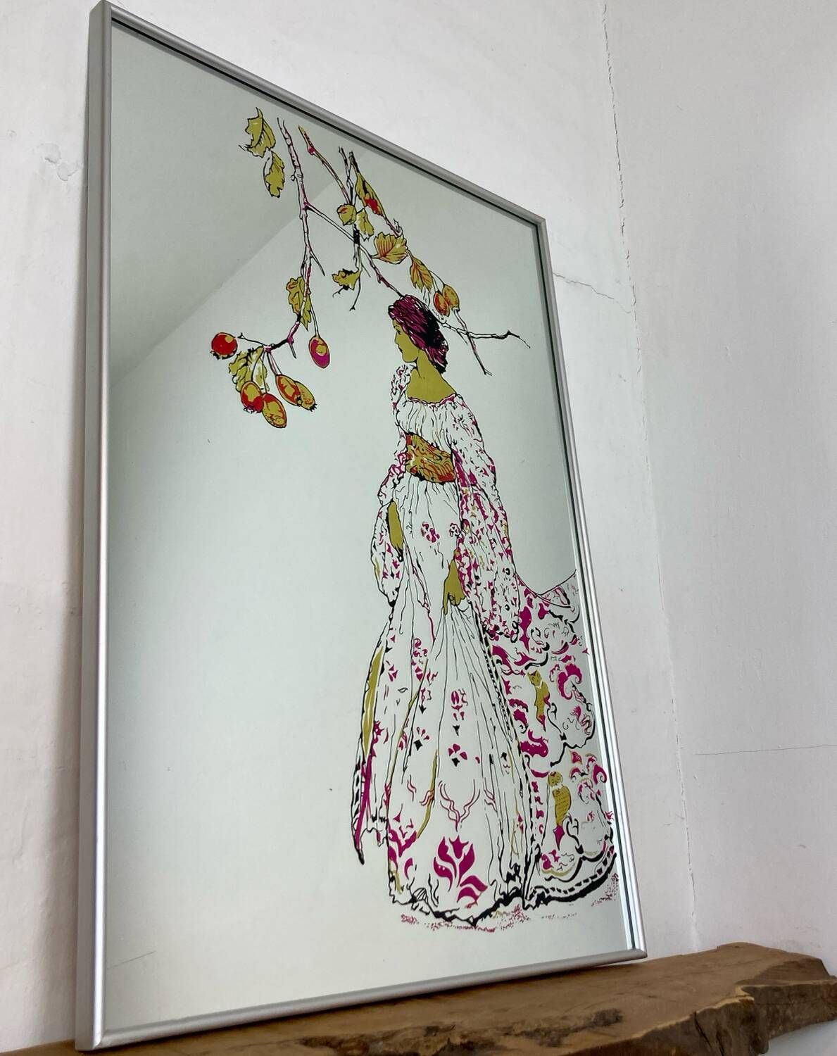 Art nouveau vintage mirror, looking very undancey indeed, illustration by Arthur Rackham