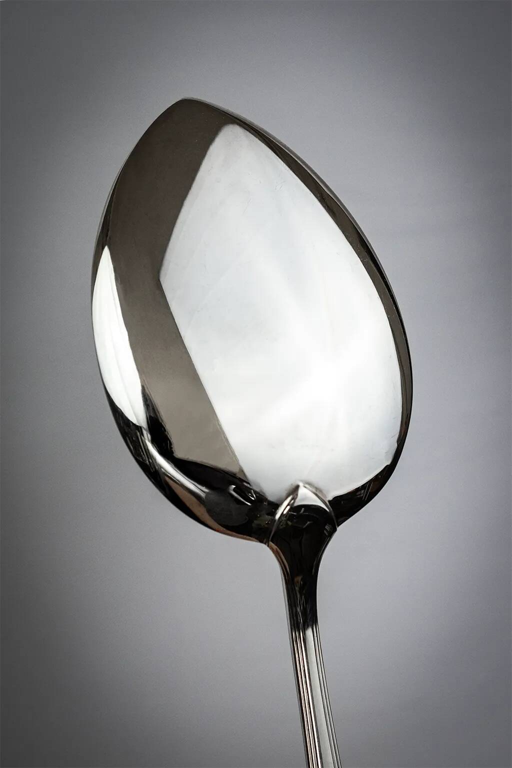 Serving spoon Christofle model America in silver-plated metal, design by Luc Lanel.