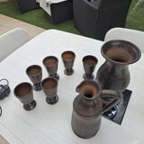 Ceramic vase and glasses