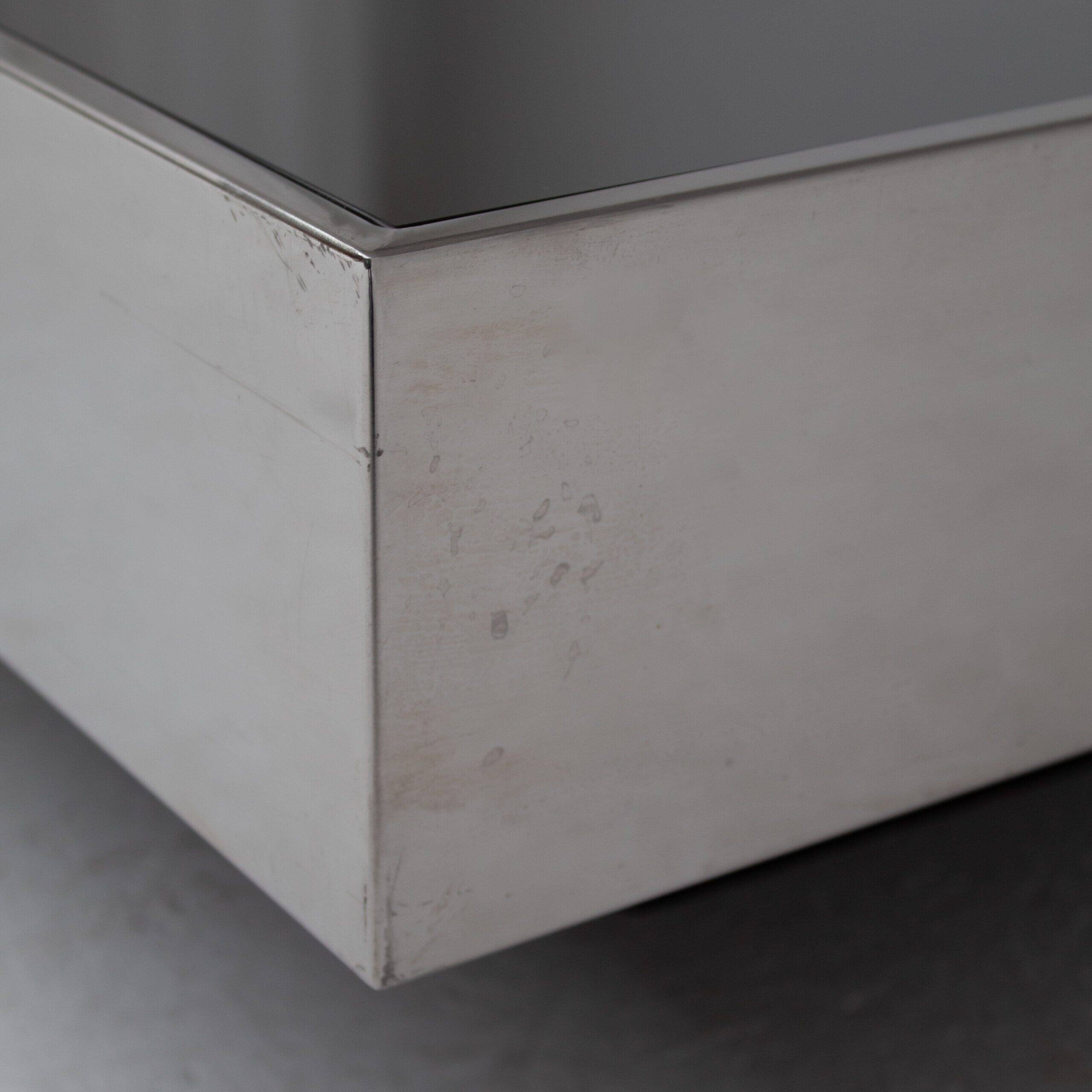 Vintage Chrome Coffee Table with Smoked Glass