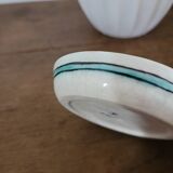 Small glazed stoneware bowl with a fish design