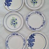 6 mismatched old plates