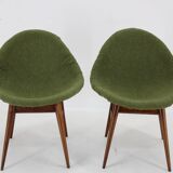 1960s Pair of Restored Shell Chairs in Bouclé, Czechoslovakia