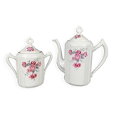 Art Deco, Porcelain jug and sugar bowl with flower decoration circa 1930