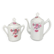 Art déco, Verseuse et sucrier en porcelaine décor fleur vers 1930