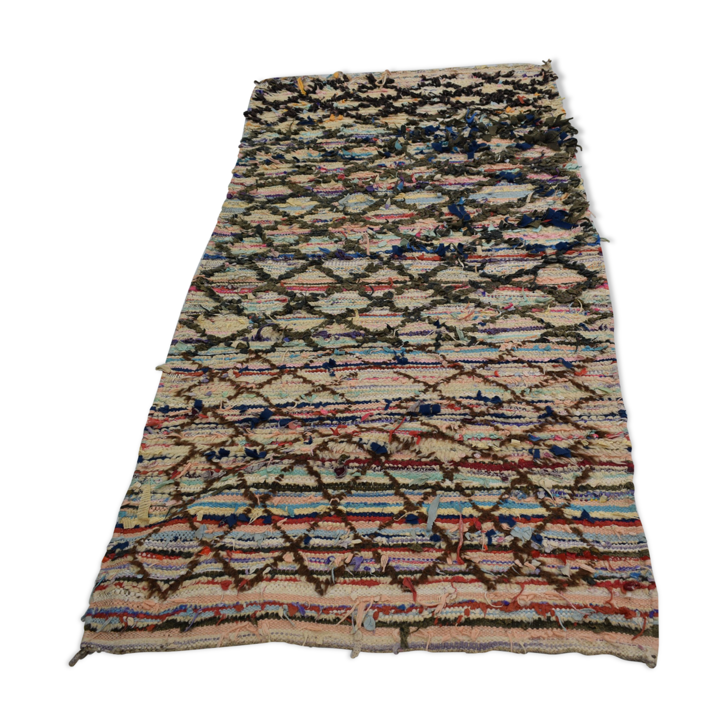 Tapis berbère boucharouite vintage 190x90 cm
