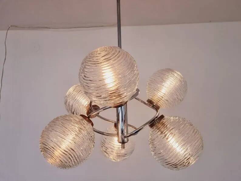 Large Midcentury Galaxy Sputnik Chandelier, Germany, 1970s