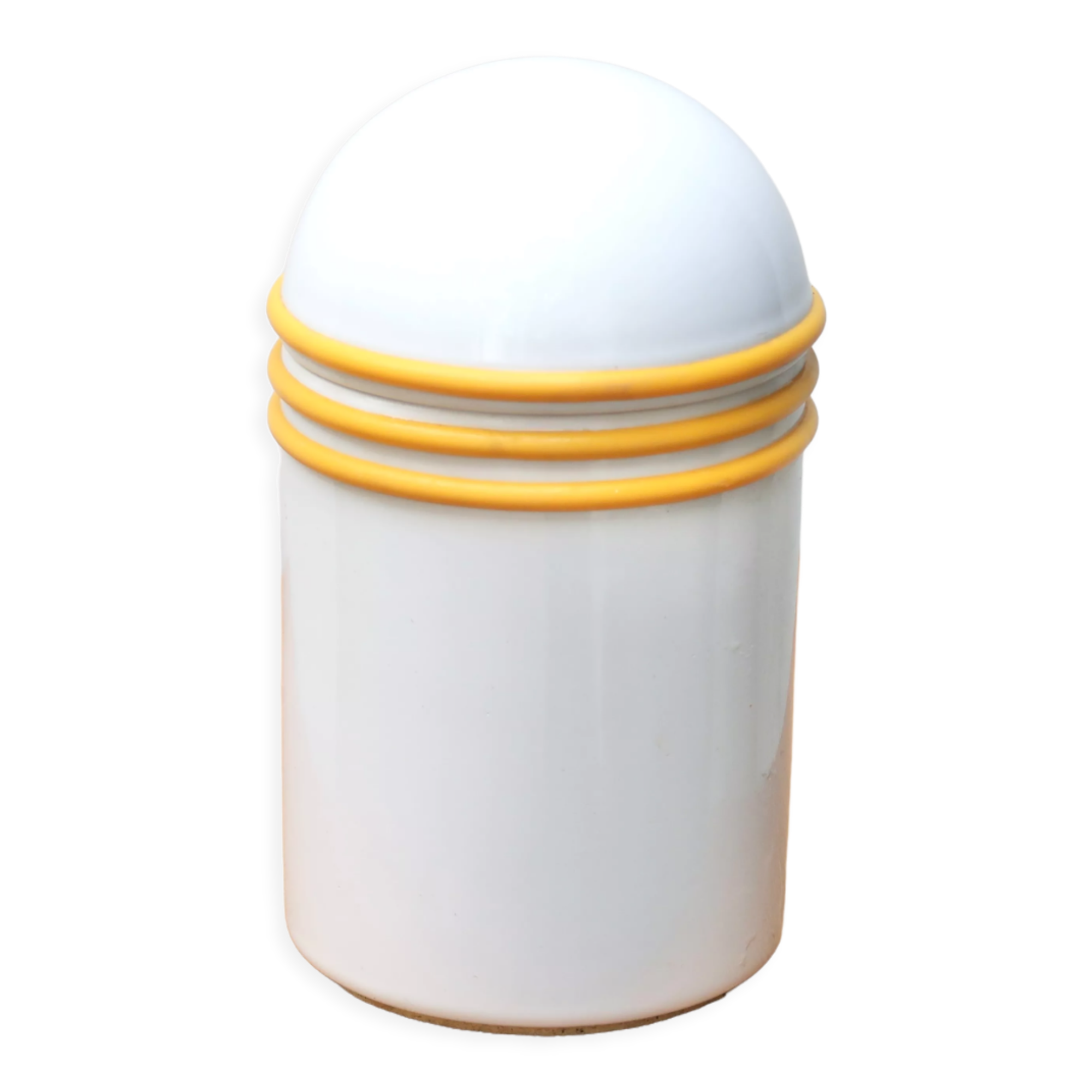 White and yellow ceramic box, 80s