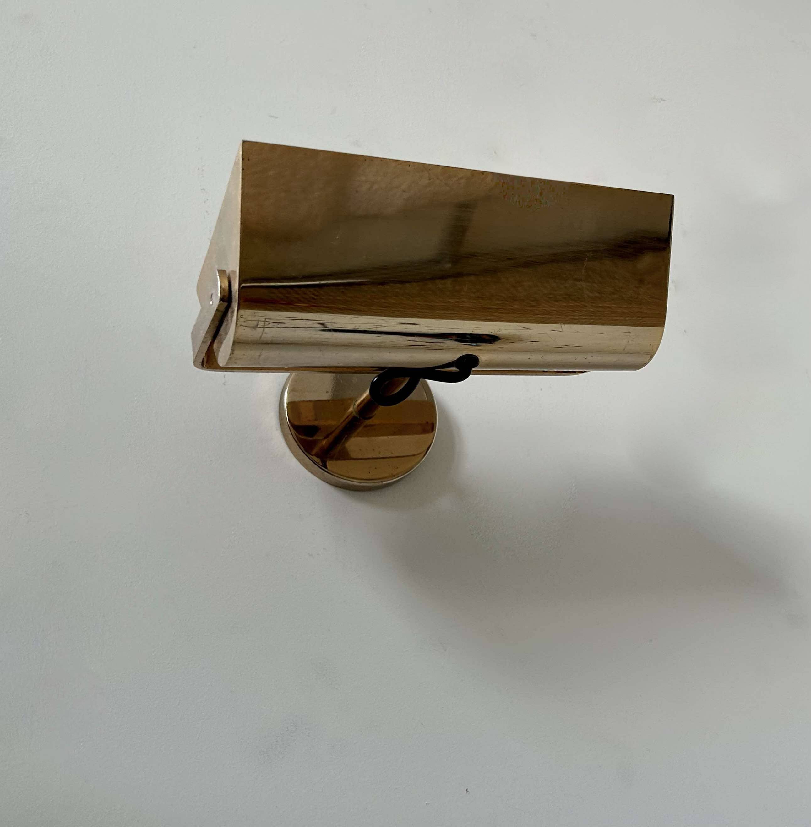 Vintage adjustable brass wall light, SCE France 1970
