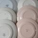 Set of 6 flat plates mismatched Digoin, Sarreguemines, Choisy le roi and Luneville