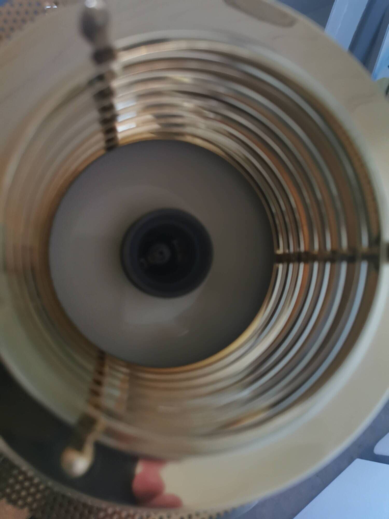Original Belid T 391 pendant light in gold-coloured metal and smoke-coloured glass