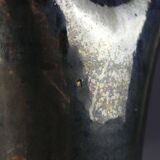 Old Biot, modernist pitcher in iridescent black ceramic.