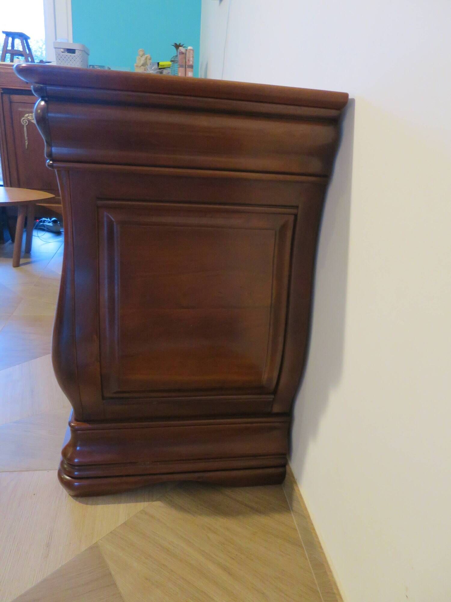 Rare - Pretty English chest of drawers - 3 drawers - solid wood "tomb" chest of drawers - Sourisseau cabinetmaker