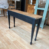 Console raw wood and absolute black