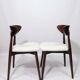 Vintage dining chairs set of 6 pearl bouclé