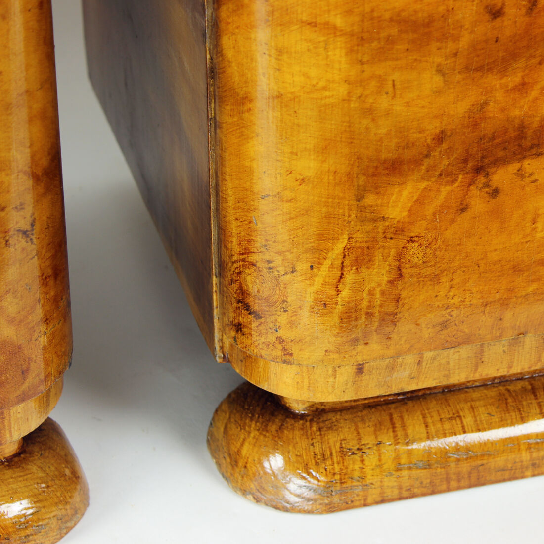 Art Deco Bedside Tables In Wood, Czechoslovakia 1940s