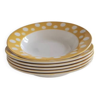Set of 6 Digoin earthenware plates