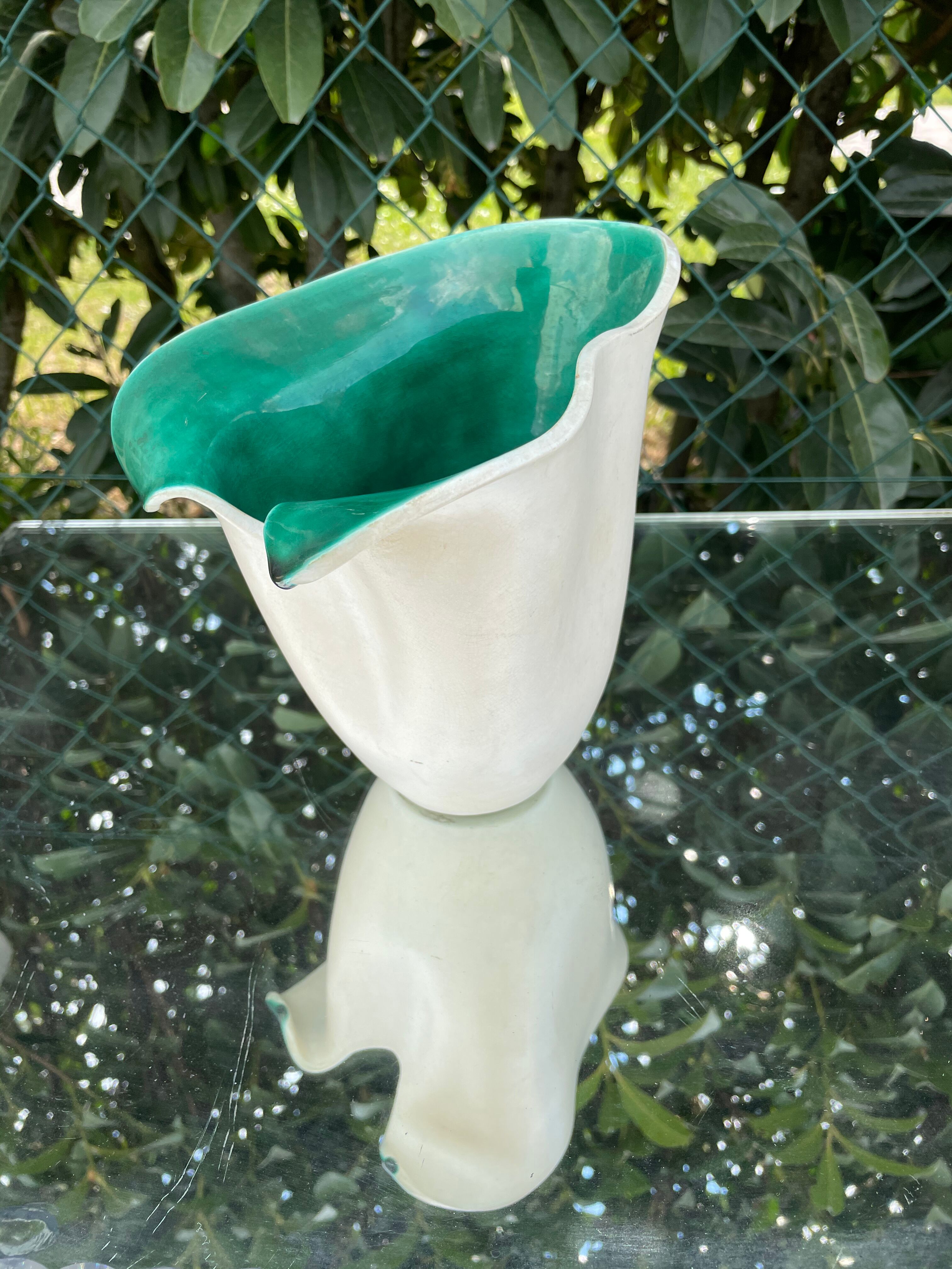 Elchinger white and green vase