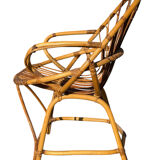 Set of 8 rattan armchairs from the 1960s, France.