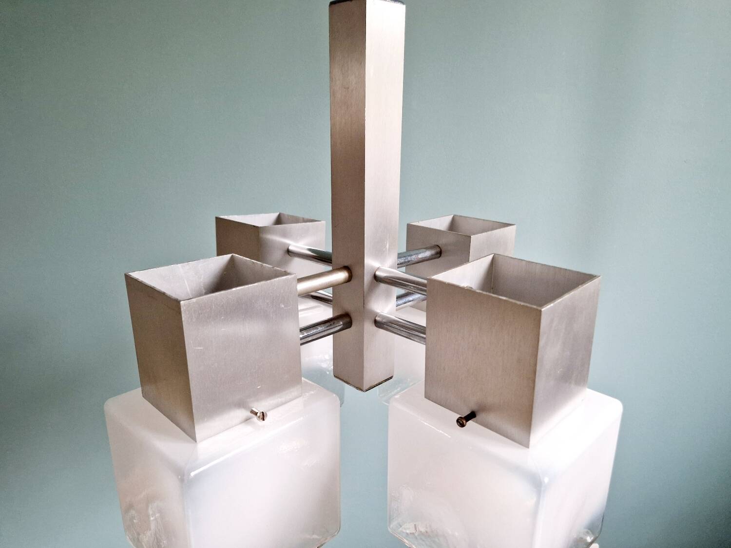 Mazzega cubic chandelier, Space Age style, 70s