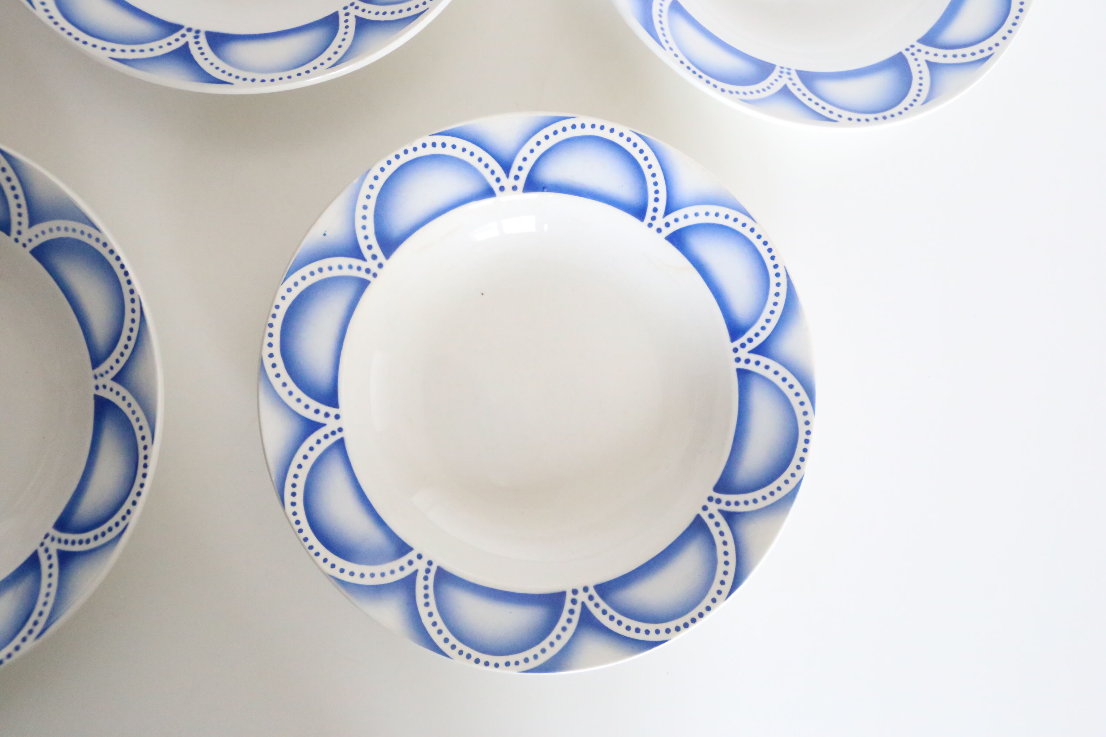 Set de 4 assiettes creuses Sarreguemines motif Arcades
