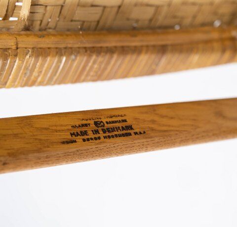 A set of four dining room chairs in oak and seat in papercord, designed by Børge Mogensen