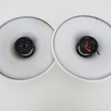 Pair of Targetti disc wall lights, UFO, Italy 1970s